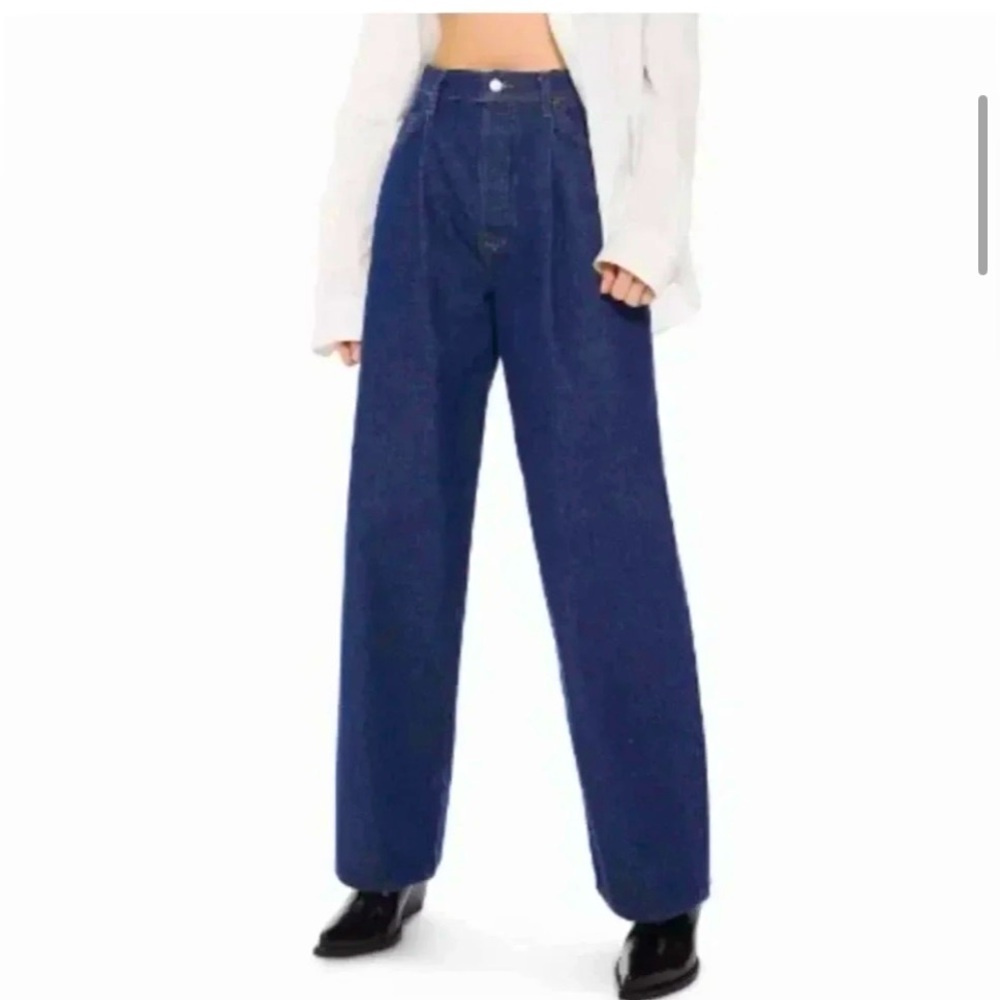 Mother Snacks! Pleated Fun Dip Puddle Jeans Cold Brew Dark Wash size 25